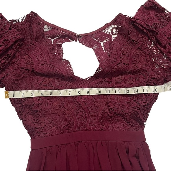 NWT Lulus Awaken My Love Burgundy Lace Maxi Dress sz S - Picture 7 of 13